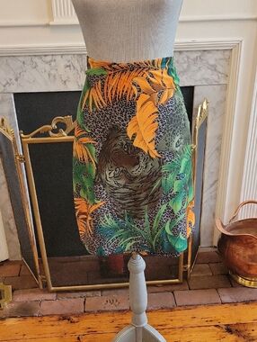 Vintage Jungle Print Wrap Skirt